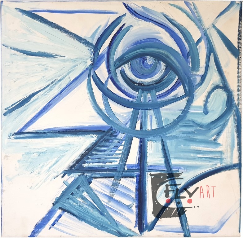 Il signor blue - olio su tela