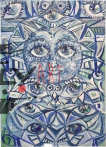 Totem di luna - acrilico su tela