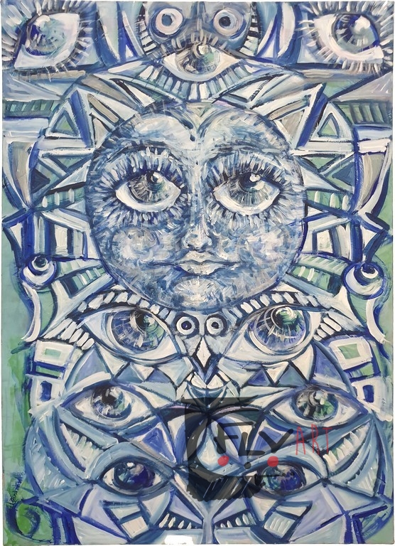 Totem di luna - acrilico su tela